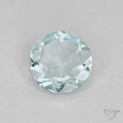 0.36ct Natural Light Aqua Blue Aquamarine, Round, VS