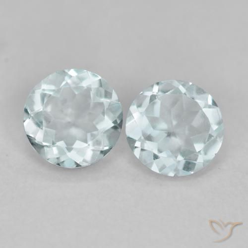 0.71ctw Natural Very Light Blue Aquamarine, Round, VS