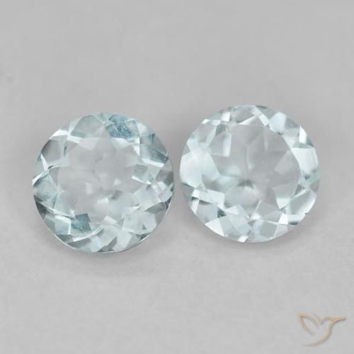 0.71 ctw Blue Aquamarine Stones, Natural Aquamarine in Round Facet Shape for Sale