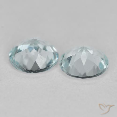 Aquamarine Gemstones in 5 mm (calibrated) Size for Sale, Aquamarine Stones in Very Light Blue Color
