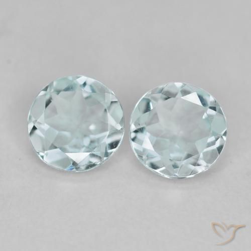 0.66ctw Natural Very Light Blue Aquamarine, Round, VVS-VS