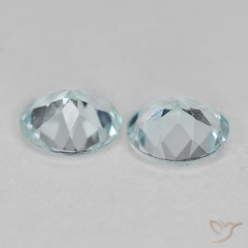 Aquamarine Gemstones in 5 mm (calibrated) Size for Sale, Aquamarine Stones in Very Light Blue Color