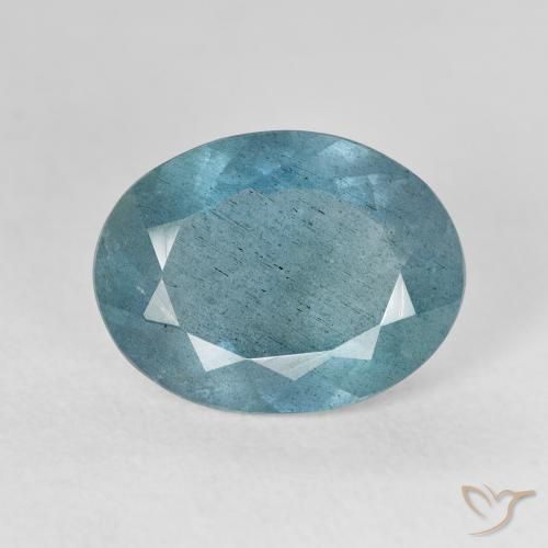 5.00 ct Turquoise Aquamarine Stone, Natural Aquamarine in Oval Facet Shape for Sale