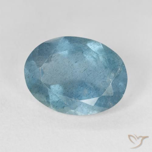 4.03ct Natural Light Greenish Blue Aquamarine, Oval, VS-SI
