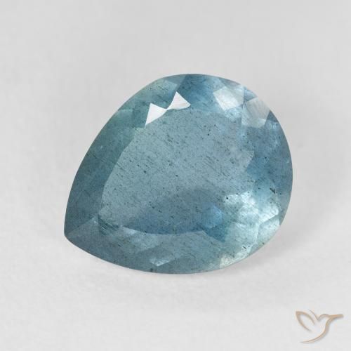 3.54ct Natural Light Blue Green Aquamarine, Pear Shape, VS-SI