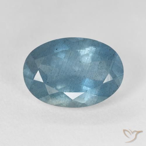 5.55 ct Turquoise Aquamarine Stone, Natural Aquamarine in Oval Facet Shape for Sale