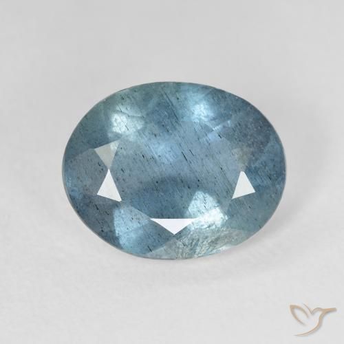 3.75 ct Blue Aquamarine Gemstone, Aquamarine Gem in Oval Facet Shape for Sale.