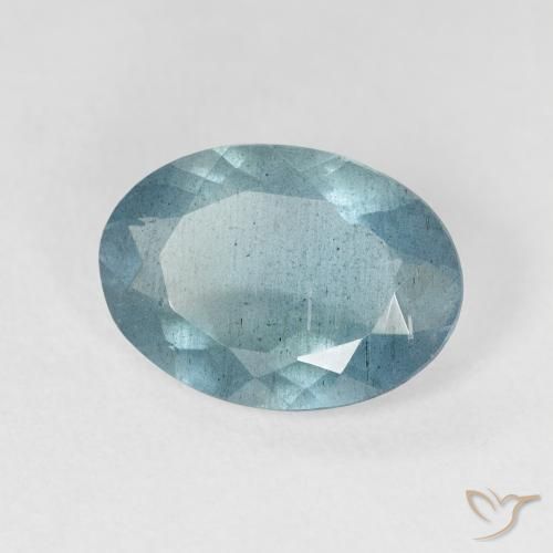 3.43 ct Turquoise Aquamarine Stone, Natural Aquamarine in Oval Facet Shape for Sale