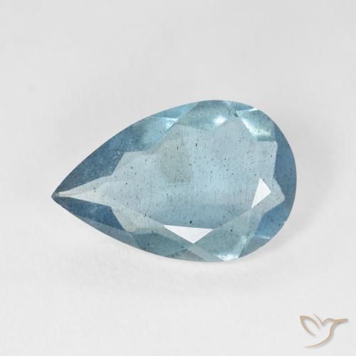 3.54ct Natural Light Aqua Blue Aquamarine, Pear Shape, VS-SI