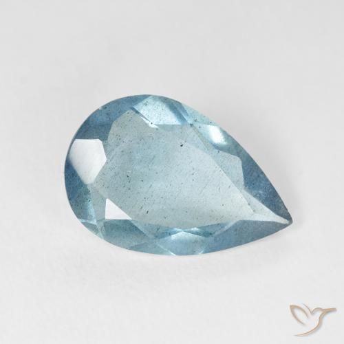 3.54 ct Blue Aquamarine Stone, Natural Aquamarine in Pear Facet Shape for Sale