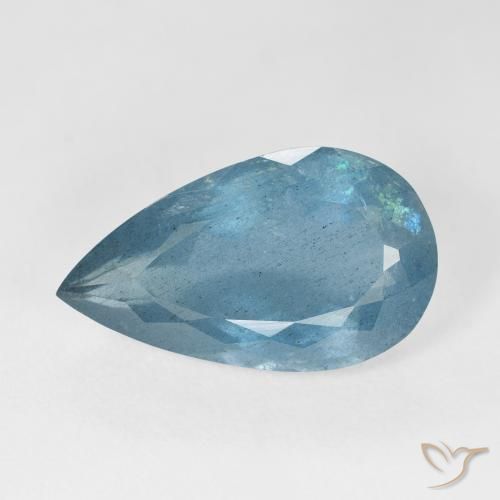 8.96ct Natural Greenish Blue Aquamarine, Pear Shape, VS-SI