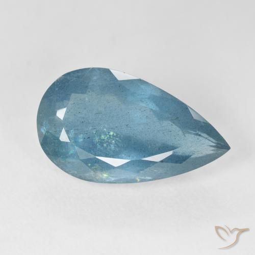 8.96 ct Blue Aquamarine Stone, Natural Aquamarine in Pear Facet Shape for Sale