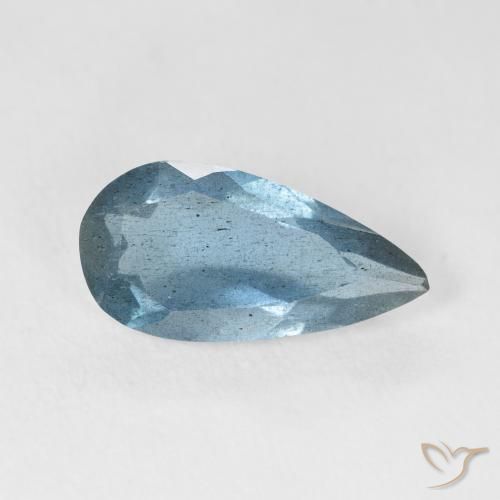 2.35ct Natural Light Aqua Blue Aquamarine, Pear Shape, VS-SI