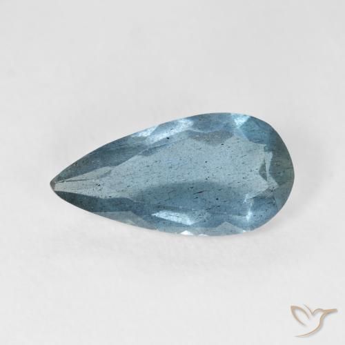 2.35 ct Blue Aquamarine Stone, Natural Aquamarine in Pear Facet Shape for Sale