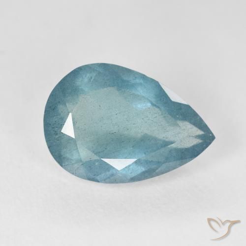 5.16 ct Blue Aquamarine Stone, Natural Aquamarine in Pear Facet Shape for Sale