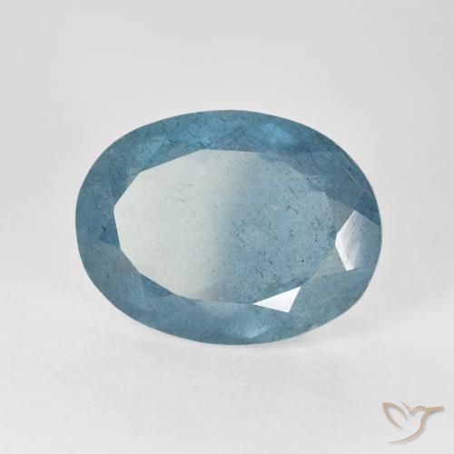 9.08 ct Blue Aquamarine Stone, Natural Aquamarine in Oval Facet Shape for Sale