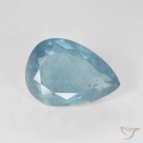 3.48 ct Blue Aquamarine Stone, Natural Aquamarine in Pear Facet Shape for Sale