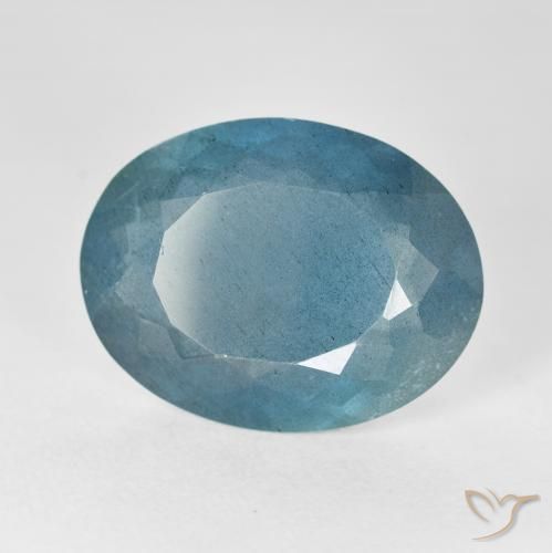 12.80 ct Blue Aquamarine Stone, Natural Aquamarine in Oval Facet Shape for Sale