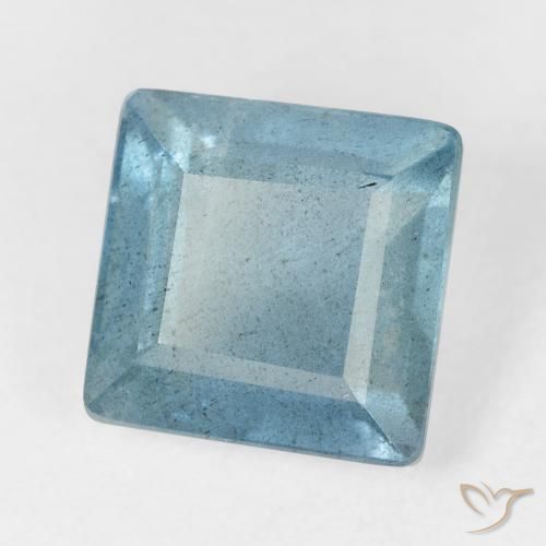 4.81 ct Turquoise Aquamarine Stone, Natural Aquamarine in Square Facet Shape for Sale