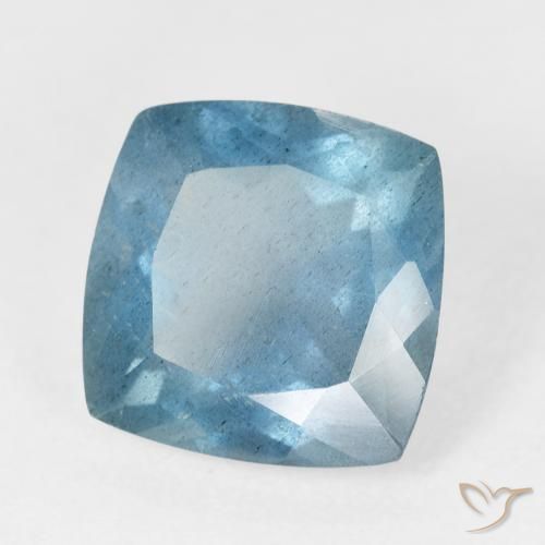 6.26 ct Turquoise Aquamarine Stone, Natural Aquamarine in Cushion-Cut Shape for Sale