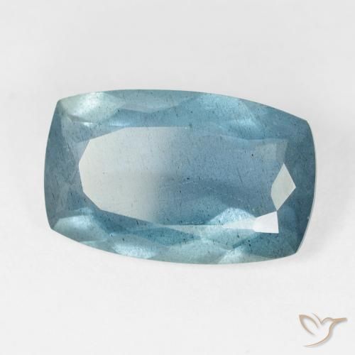 8.71 ct Turquoise Aquamarine Stone, Natural Aquamarine in Cushion-Cut Shape for Sale