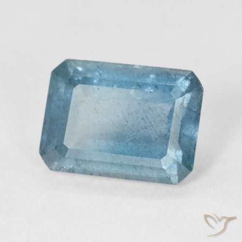 4.38 ct Turquoise Aquamarine Stone, Natural Aquamarine in Octagon Step Cut Shape for Sale