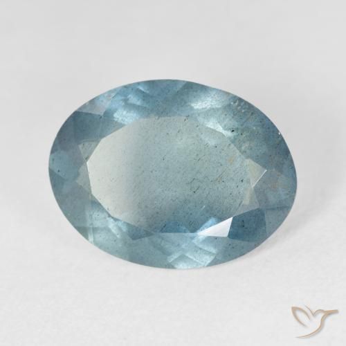 6.36 ct Turquoise Aquamarine Stone, Natural Aquamarine in Oval Facet Shape for Sale