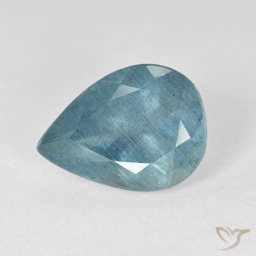 4.01 ct Blue Aquamarine Stone, Natural Aquamarine in Pear Facet Shape for Sale