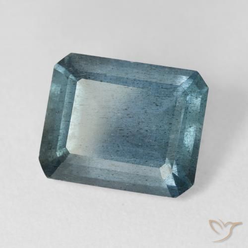 5.38 ct Blue Aquamarine Stone, Natural Aquamarine in Octagon Step Cut Shape for Sale