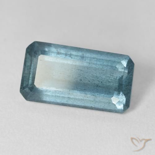 6.79 ct Blue Aquamarine Stone, Natural Aquamarine in Octagon Step Cut Shape for Sale