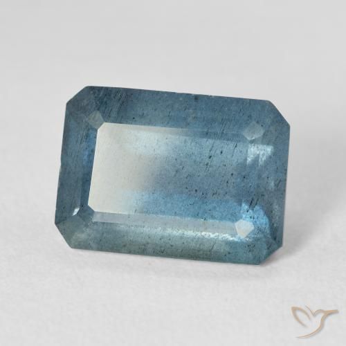 7.81 ct Blue Aquamarine Stone, Natural Aquamarine in Octagon Step Cut Shape for Sale