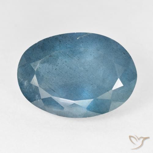 12.39ct Natural Intense Silver Aqua-Blue Aquamarine, Oval, VS-SI