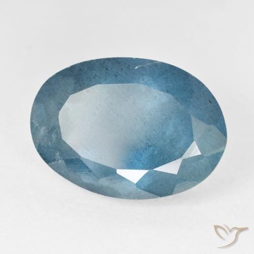 12.39 ct Blue Aquamarine Stone, Natural Aquamarine in Oval Facet Shape for Sale