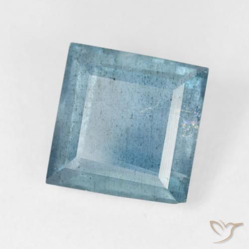 4.70 ct Blue Aquamarine Stone, Natural Aquamarine in Square Facet Shape for Sale