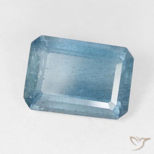6.20 ct Blue Aquamarine Stone, Natural Aquamarine in Octagon Step Cut Shape for Sale