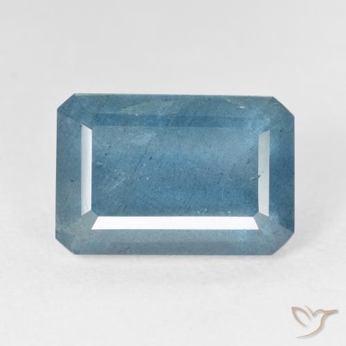 9.93ct Natural Intense Silver Aqua-Blue Aquamarine, Emerald Cut, VS-SI