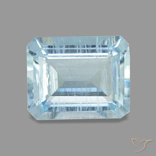 1.97 ct Blue Aquamarine Gemstone, Aquamarine Gem in Octagon Step Cut Shape for Sale.