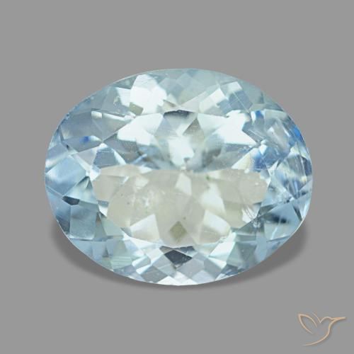 2.72 ct Blue Aquamarine Gemstone, Aquamarine Gem in Oval Facet Shape for Sale.