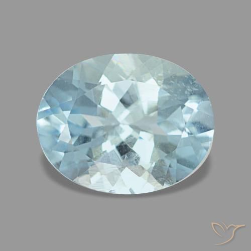 1.85 ct Blue Aquamarine Gemstone, Aquamarine Gem in Oval Facet Shape for Sale.