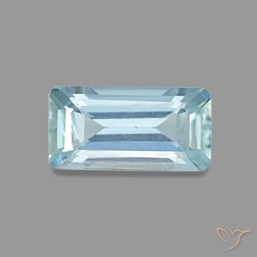 0.84 ct Blue Aquamarine Gemstone, Aquamarine Gem in Octagon Step Cut Shape for Sale.