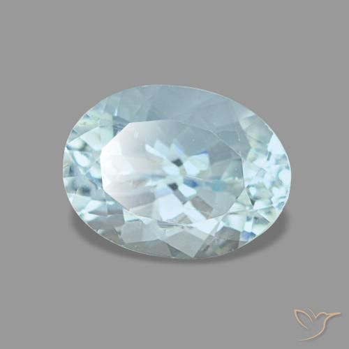 1.21 ct Blue Aquamarine Stone, Natural Aquamarine in Oval Facet Shape for Sale