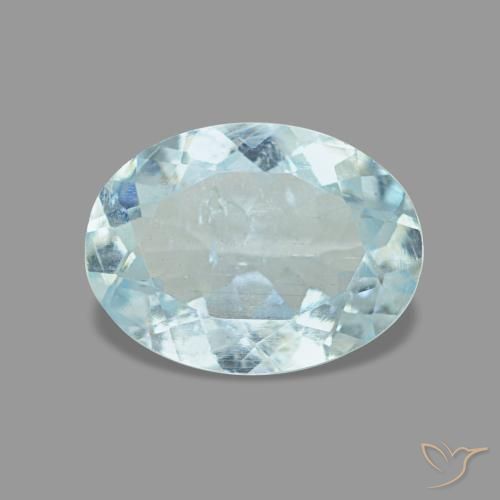 0.97ct Blue Aquamarine, Oval, VS