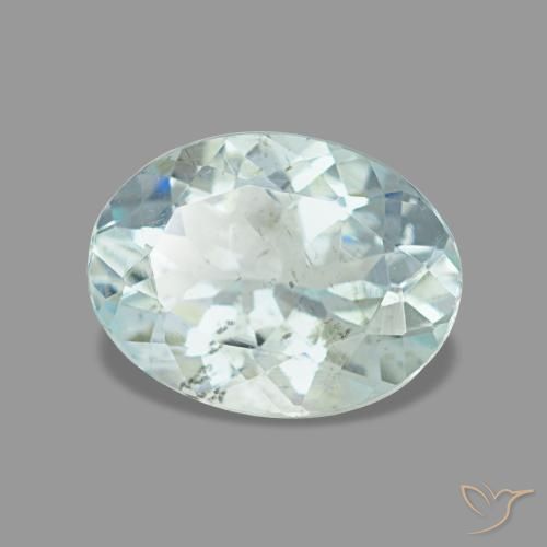1.15 ct Blue Aquamarine Stone, Natural Aquamarine in Oval Facet Shape for Sale