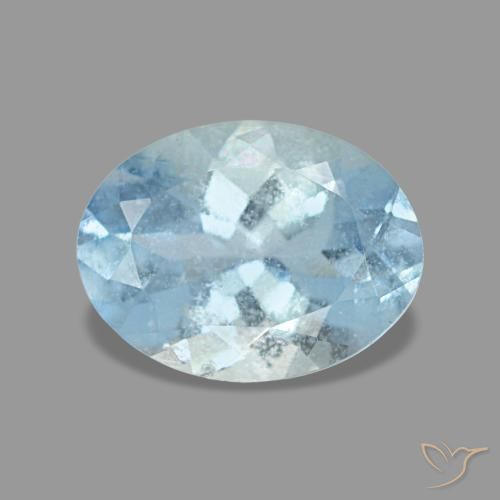 1.12 ct Blue Aquamarine Gemstone, Aquamarine Gem in Oval Facet Shape for Sale.