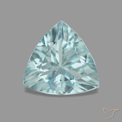 0.93 ct Turquoise Aquamarine Gemstone, Aquamarine Gem in Trillion Facet Shape for Sale.