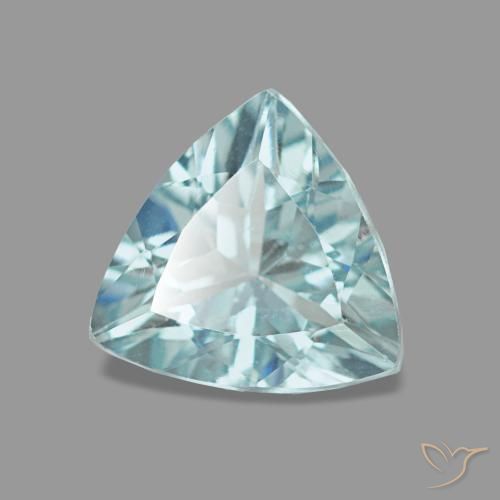 0.93 ct Turquoise Aquamarine Stone, Natural Aquamarine in Trillion Facet Shape for Sale