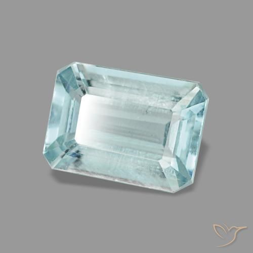 0.83 ct Turquoise Aquamarine Stone, Natural Aquamarine in Octagon Step Cut Shape for Sale