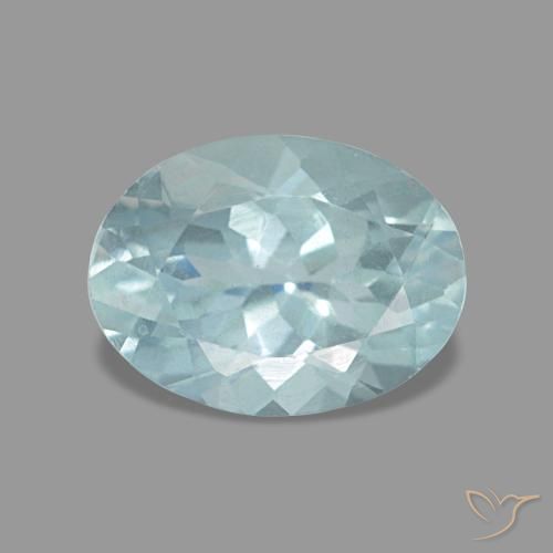 1.08 ct Turquoise Aquamarine Gemstone, Aquamarine Gem in Oval Facet Shape for Sale.
