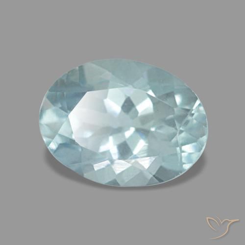 1.08 ct Turquoise Aquamarine Stone, Natural Aquamarine in Oval Facet Shape for Sale
