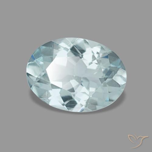 0.96 ct Turquoise Aquamarine Stone, Natural Aquamarine in Oval Facet Shape for Sale